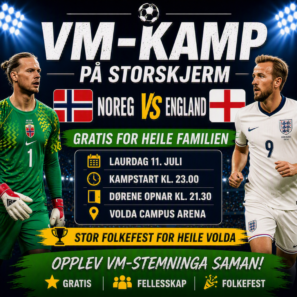 Plakat VM kamp Noreg - England - Klikk for stort bilete